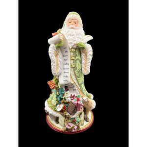 NWOB Fitz and Floyd Holiday Home 10.75" Hand-Painted Santa Musical Figurine